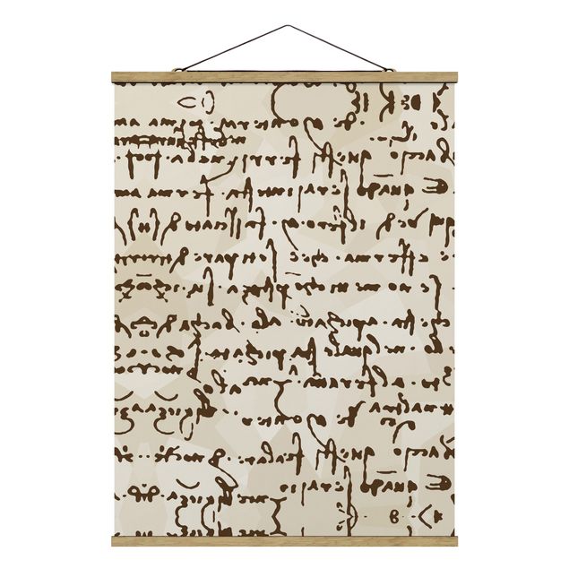 Alphabet poster printable Da Vinci Manuscript