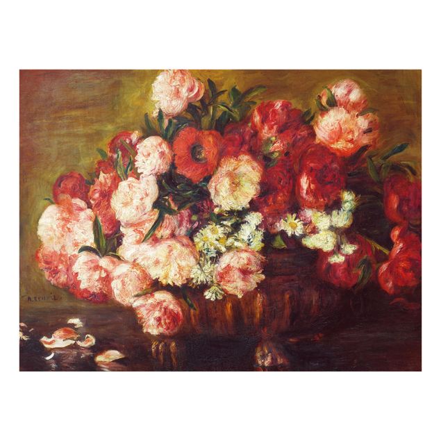 Glass splashback kitchen flower Auguste Renoir - Still Life With Peonies