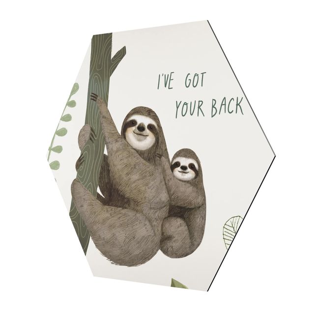 Hexagonal prints Sloth Sayings - Back