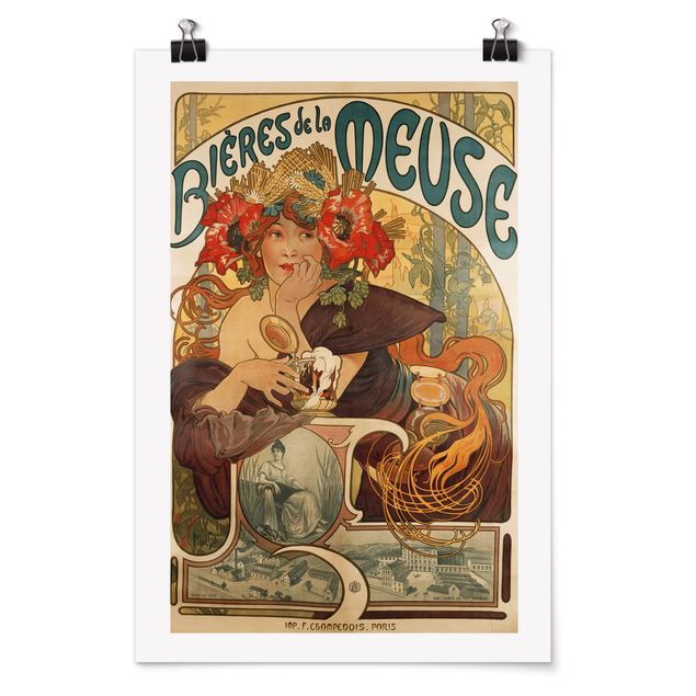 Canvas art Alfons Mucha - Poster For La Meuse Beer