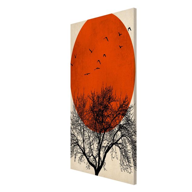 Magnet boards animals Flock Of Birds In Front Of Red Sun II