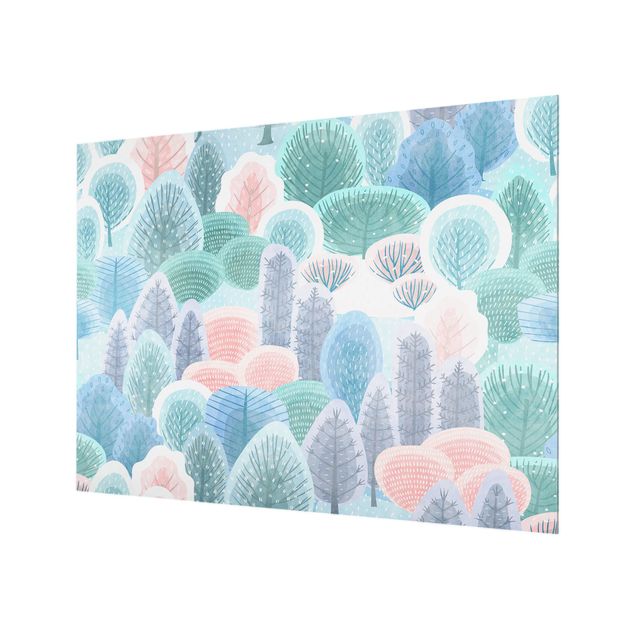 Splashback - Happy Forest In Pastel - Landscape format 4:3