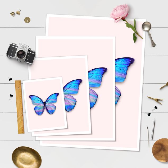 Prints Holographic Butterfly