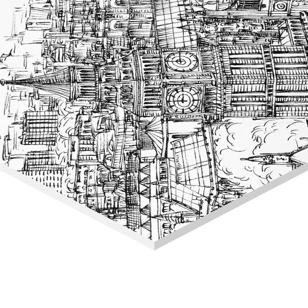 Hexagonal prints City Study - London Eye