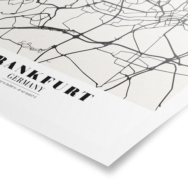 Black and white art Frankfurt City City Map - Classical
