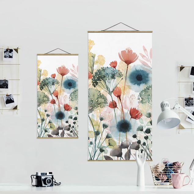 Fabric print with posters hangers Wild Flowers In Summer I