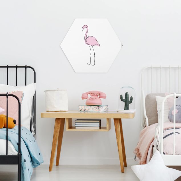 Modern art prints Flamingo Line Art