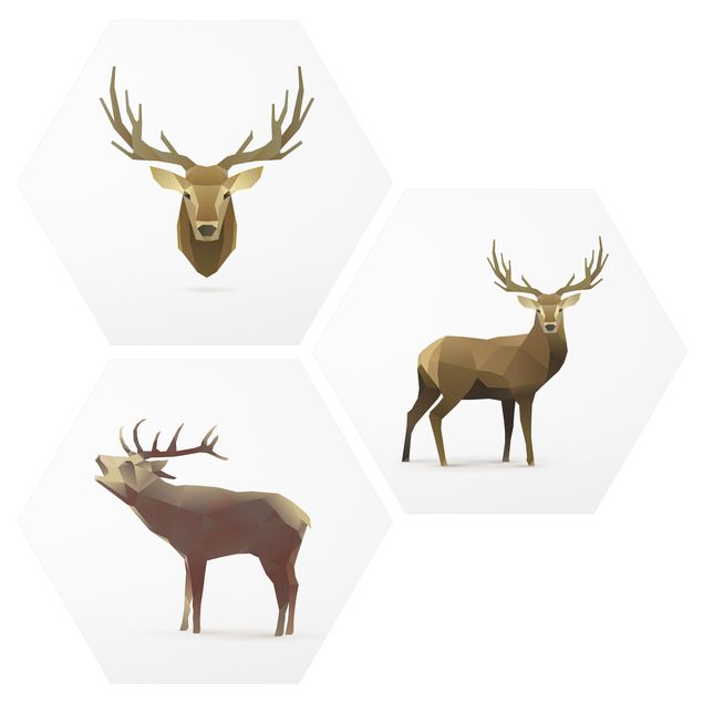 Contemporary art prints Poligon Deer Collection