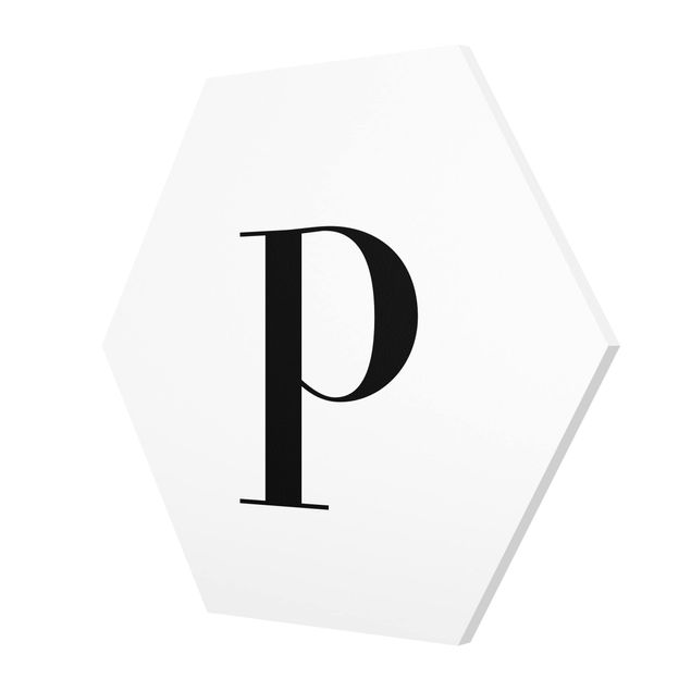 Prints Letter Serif White P