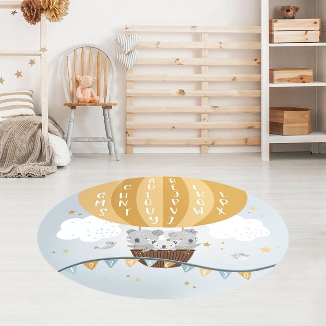 Modern rugs Playroom Mat ABC - Learning Easily with Koalas