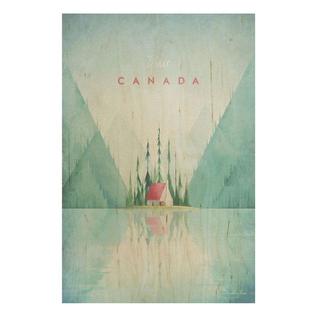 Wood prints landscape Travel Poster - Canada