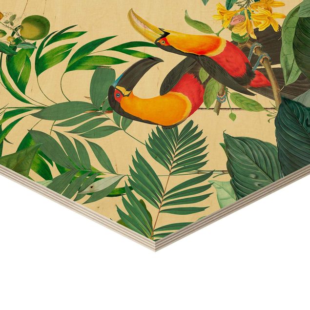 Prints Vintage Collage - Birds In The Jungle