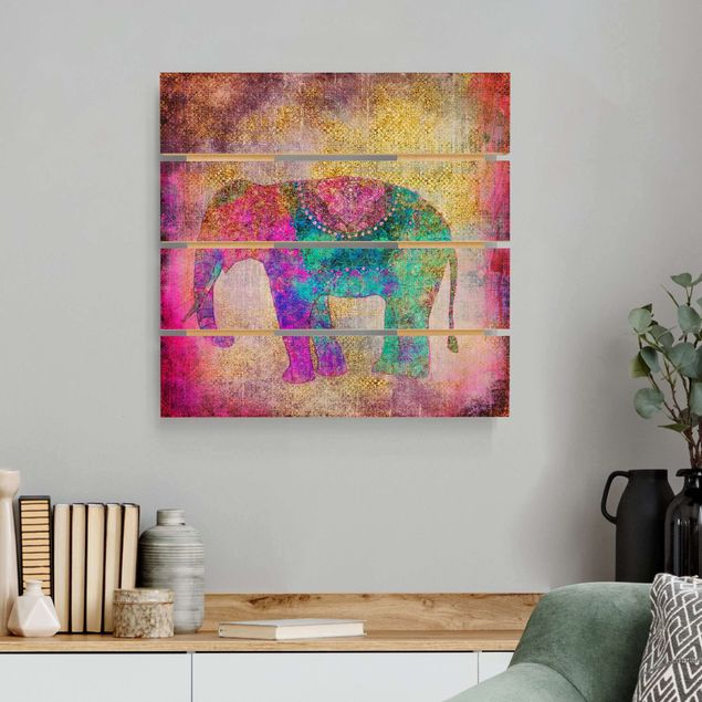 Andrea Haase Colourful Collage - Indian Elephant