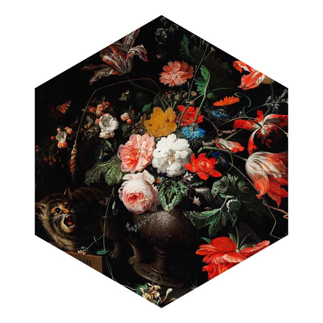Peel and stick wallpaper Abraham Mignon - The Overturned Bouquet