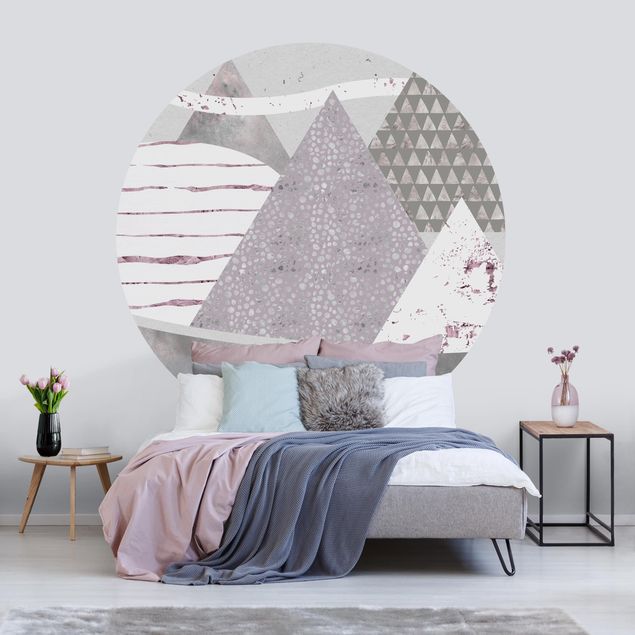 Geometric pattern wallpaper Abstract Mountain Landscape Pastel Pattern