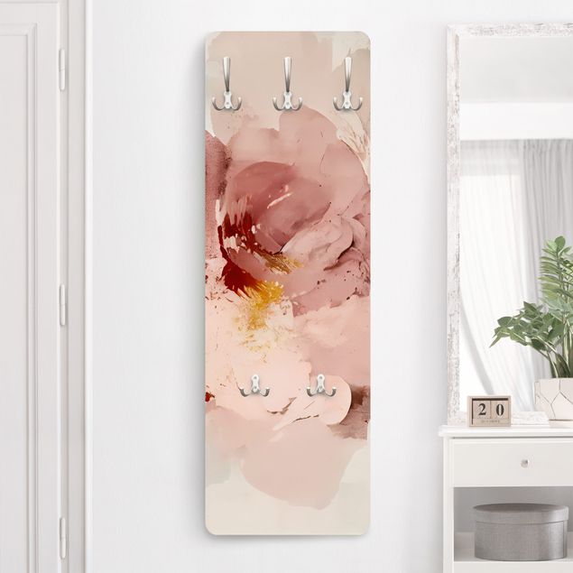 Wall mounted coat rack flower Abstract flower pink