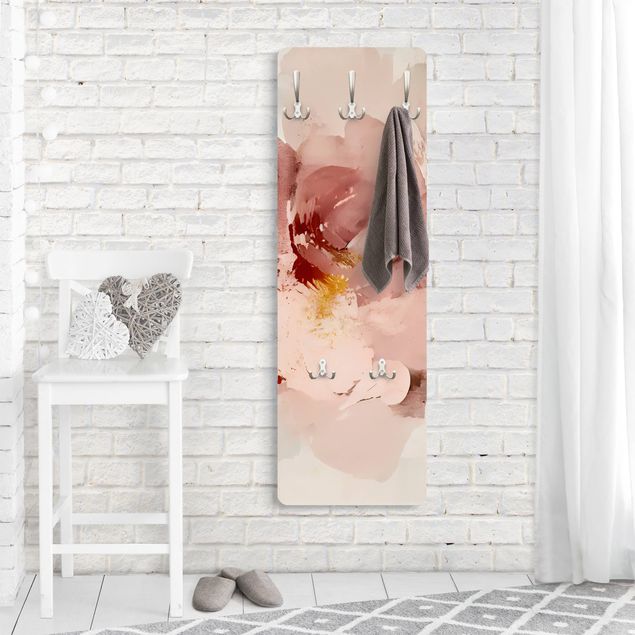 Wall mounted coat rack Abstract flower pink