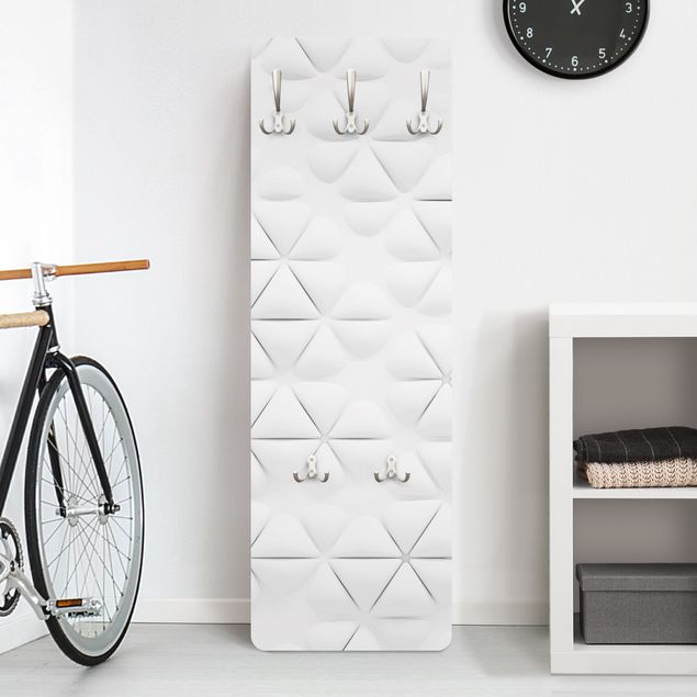 Wall mounted coat rack patterns Abstract Triangles In 3D