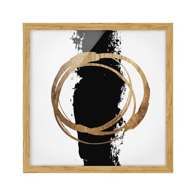 Prints modern Abstract Shapes - Gold And Black