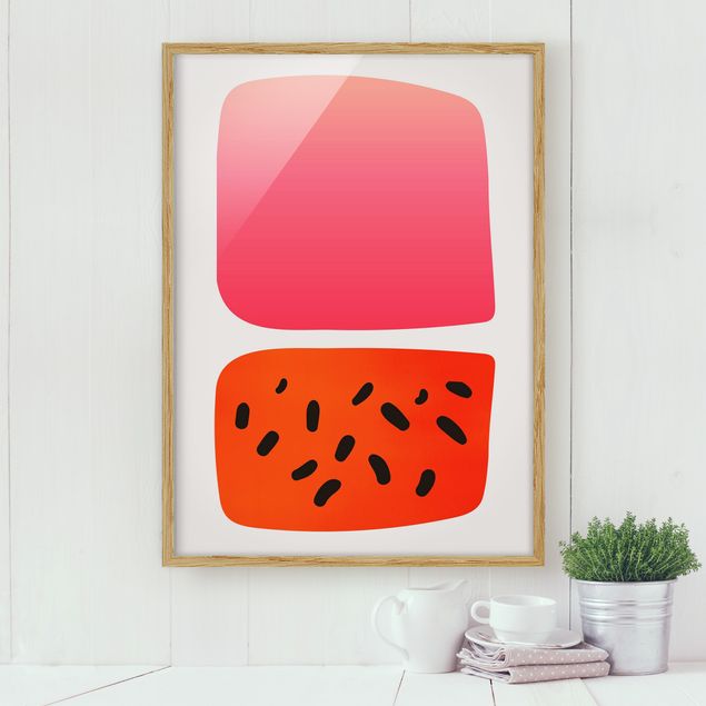 Kitchen Abstract Shapes - Melon And Pink