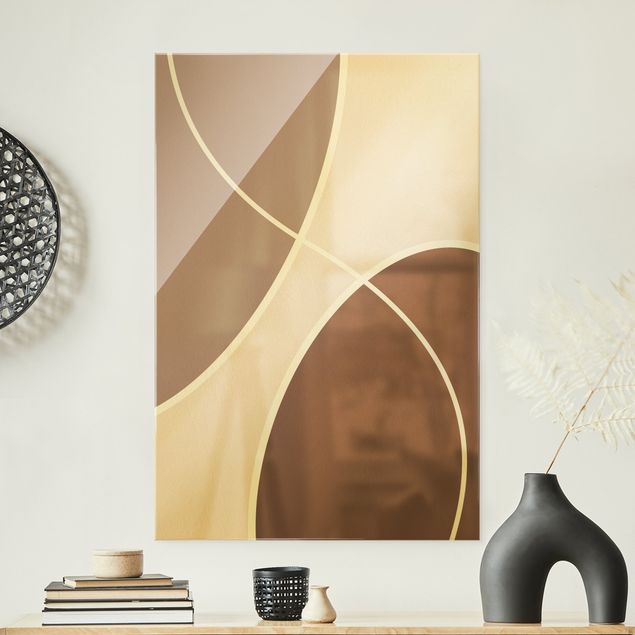 Kitchen Abstract Shapes - Light Pink And Beige