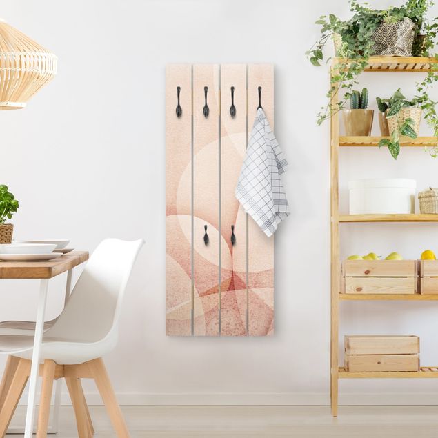Wall mounted coat rack patterns Abstract Graphics In Peach-Colour