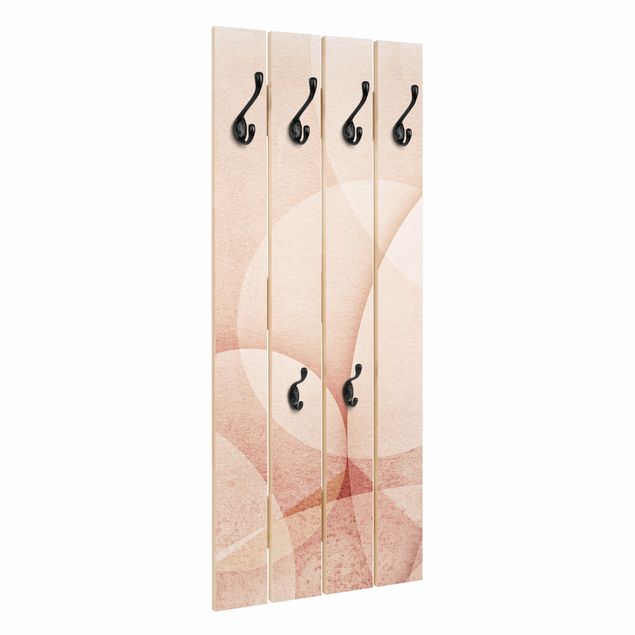 Wall coat rack Abstract Graphics In Peach-Colour