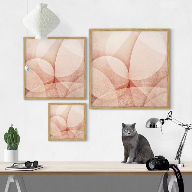 Pink wall art Abstract Graphics In Peach-Colour
