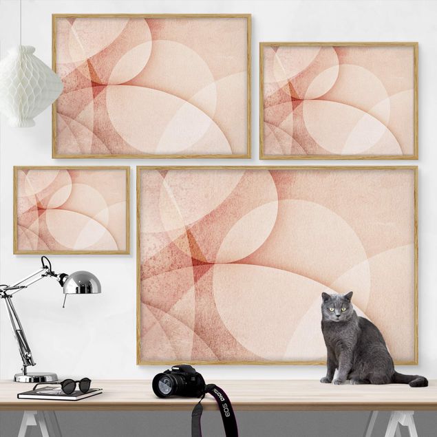 Pink wall art Abstract Graphics In Peach-Colour