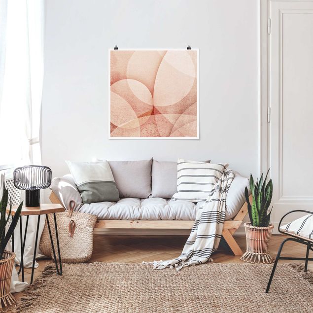 Modern art prints Abstract Graphics In Peach-Colour
