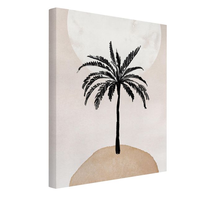 Nature wall art Abstract Island Of Palm Trees With Moon