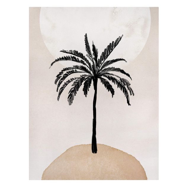 Gal Design Abstract Island Of Palm Trees With Moon