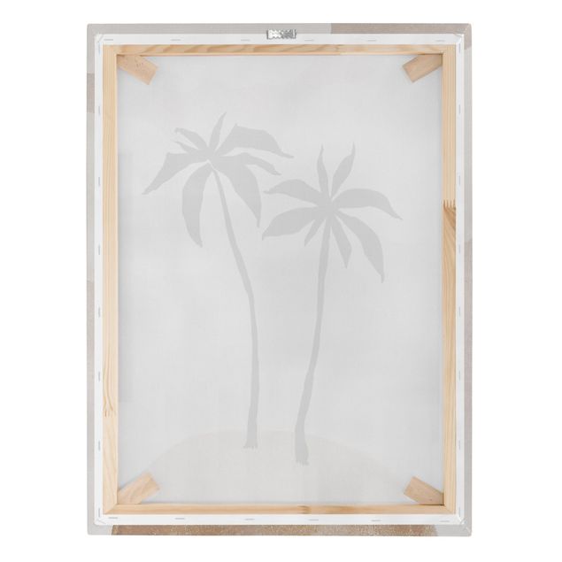 Canvas wall art Abstract Island Of Palm Trees With Clouds