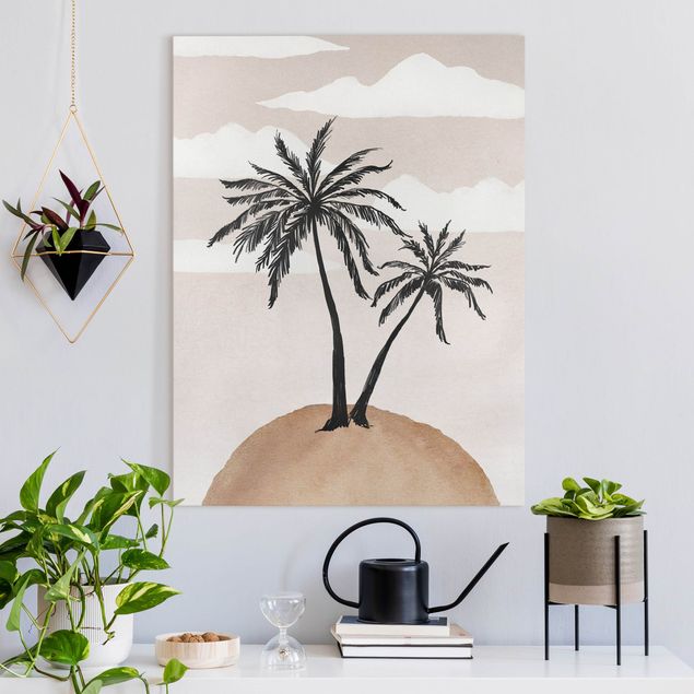 Prints landscape Abstract Island Of Palm Trees