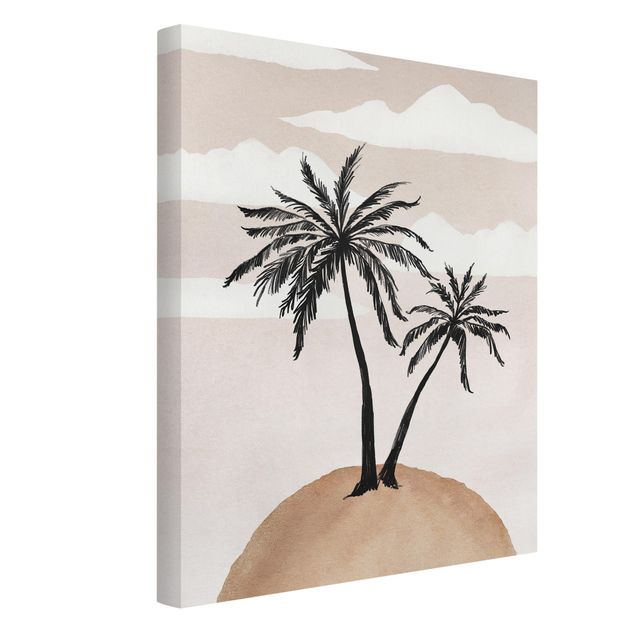 Nature wall art Abstract Island Of Palm Trees