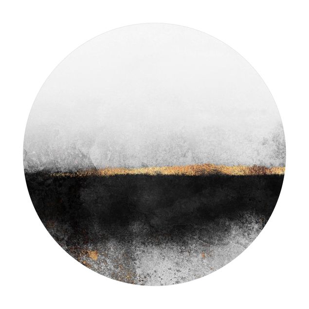 Elisabeth Fredriksson art Abstract Golden Horizon Black And White