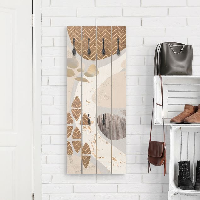 Coat rack wood Abstract Quarry Pastel Pattern