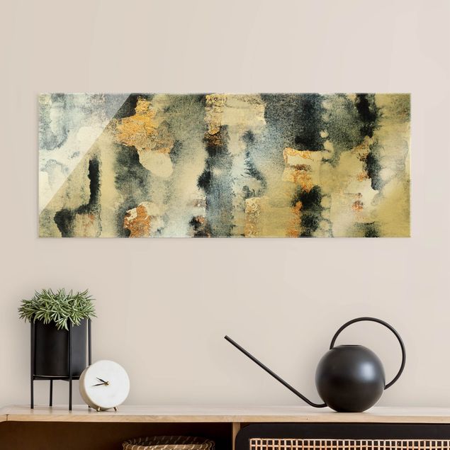 Art prints Abstract Watercolour With Gold