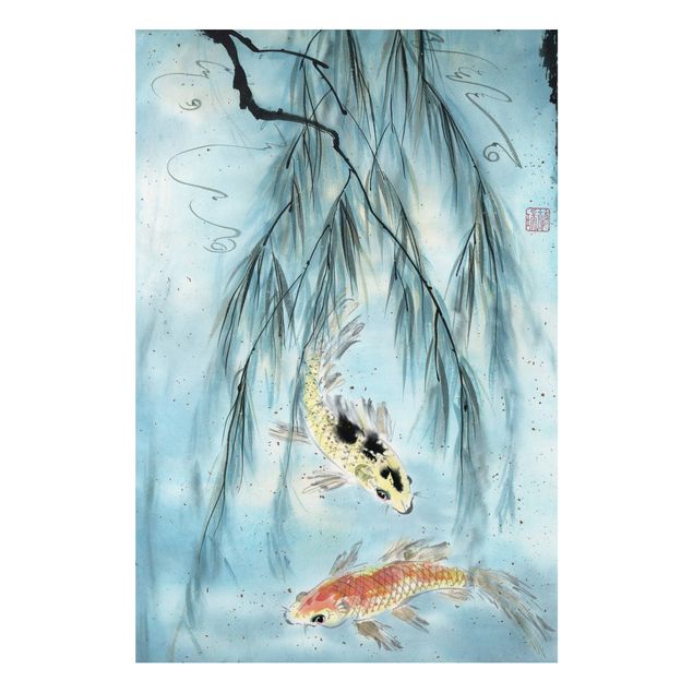 Prints fishes Japanese Watercolour Drawing Goldfish II