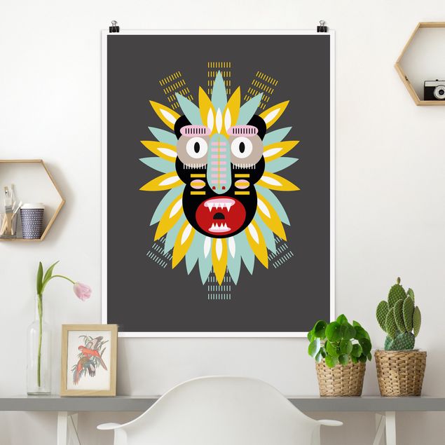 Nursery decoration Collage Ethnic Mask - King Kong