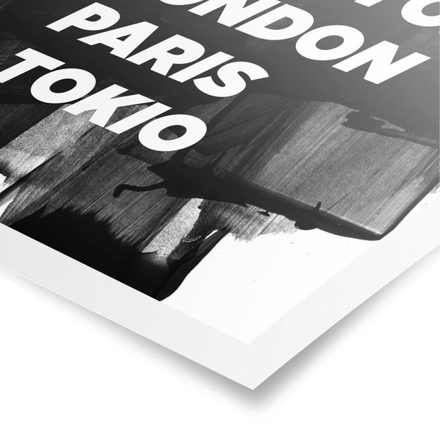 Black and white poster prints Berlin New York London