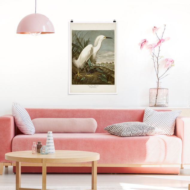 Landscape canvas prints Vintage Board White Heron I