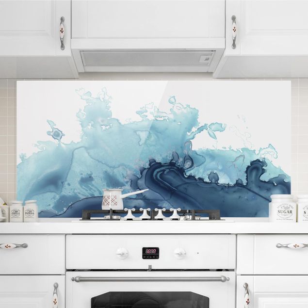 Kitchen Wave Watercolor Blue I