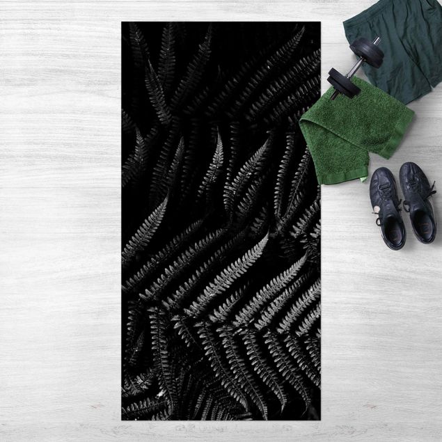 Outdoor rugs Black And White Botany Fern