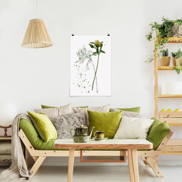 Floral canvas Botanical Watercolour - Lily