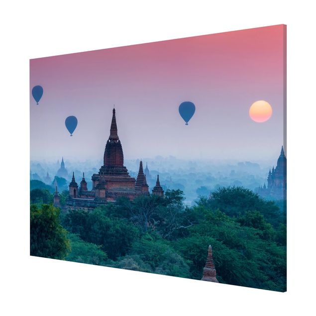 Modern art prints Hot-Air Balloon Above Temple Complex
