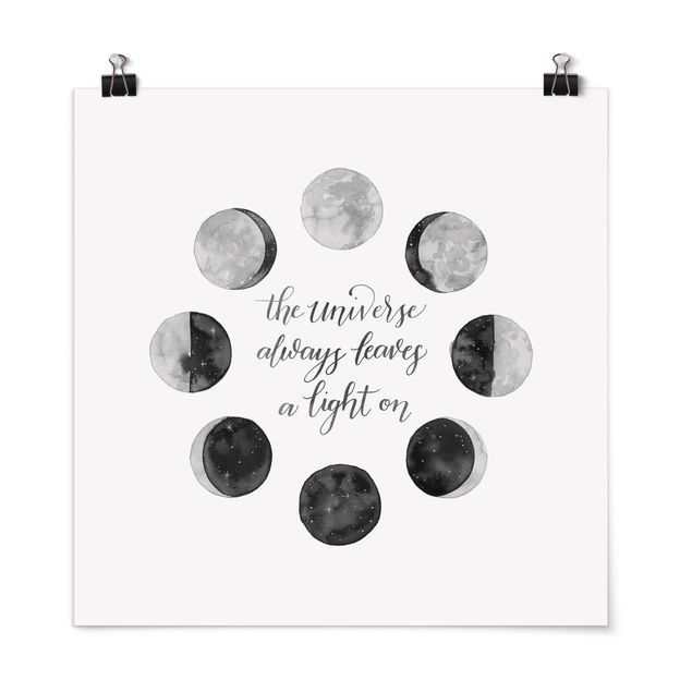 Posters black and white Ode To The Moon - Universe