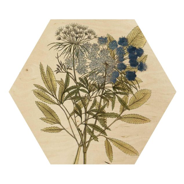 Prints on wood Wild Herbs Board I