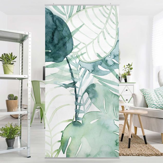 Room divider screen Palm Fronds In Water Color II