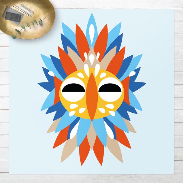 outdoor mat Collage Ethnic Mask - Parrot